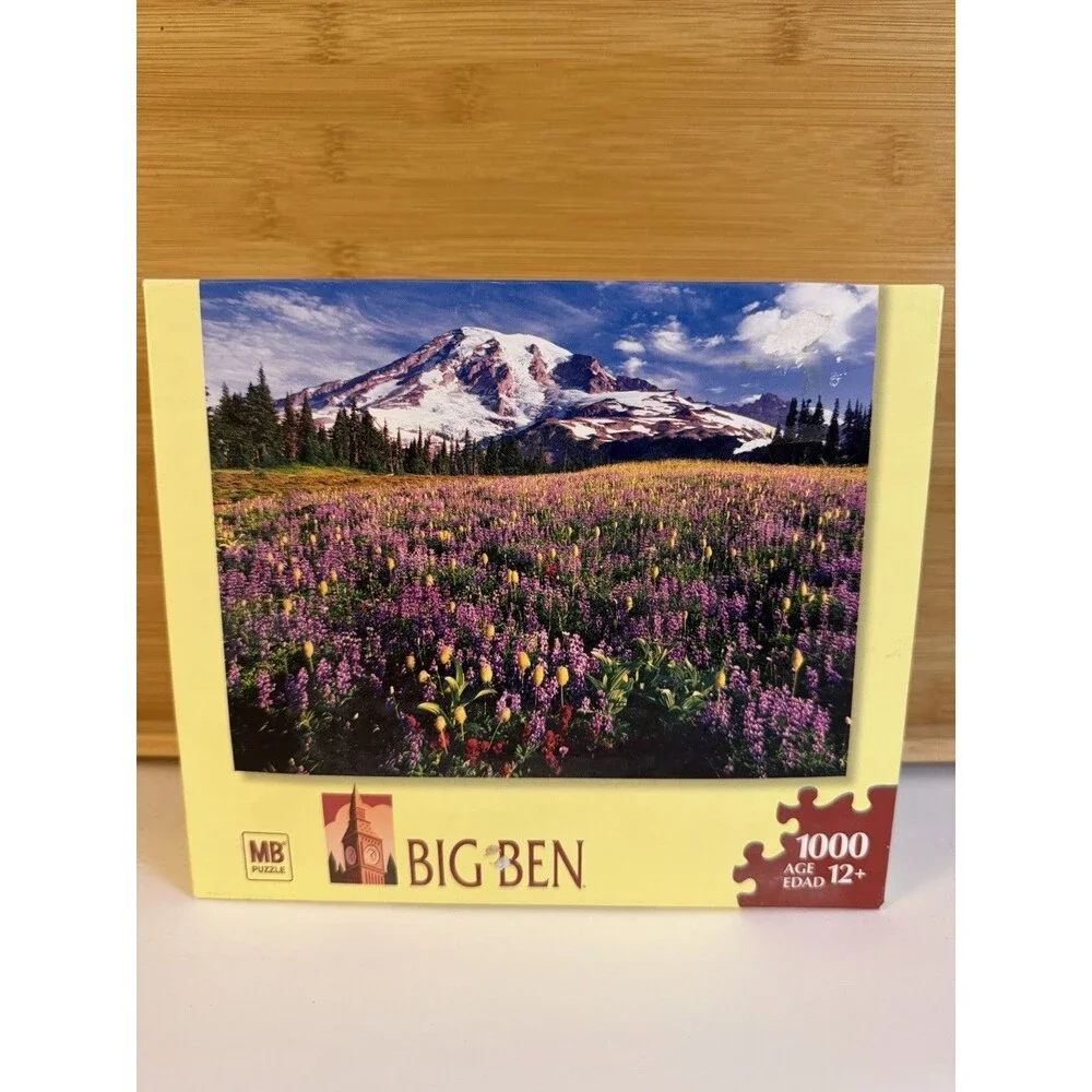 Big Ben Mount Rainier Wildflowers 1000 Piece Puzzle Factory Sealed 2007 NOS